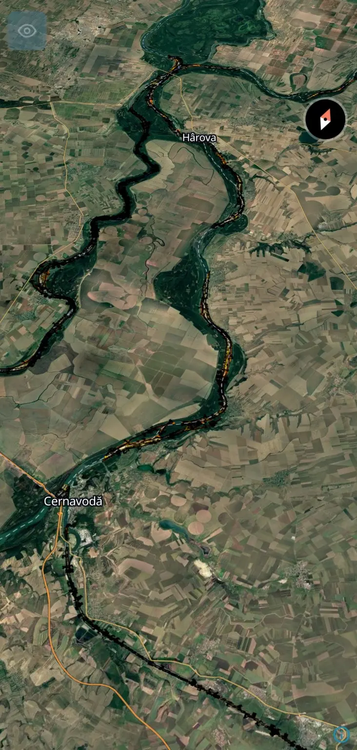 Hartă de adâncime Dunărea: Cernavodă–Măgureni