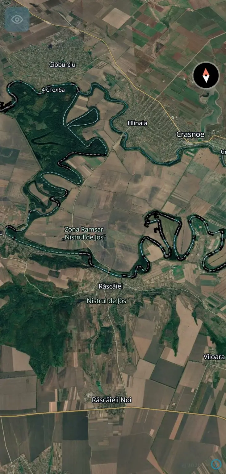Hartă de adâncime Nistru: Talmaza–Viișoara
